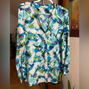 Calvin Klein multicolor button down shirt size XL